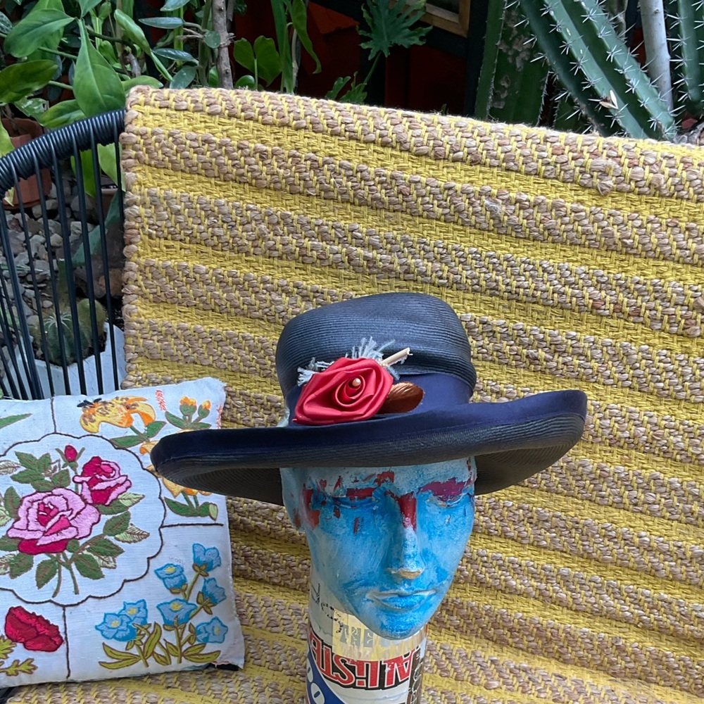1950s Vintage Wide Brim Hat